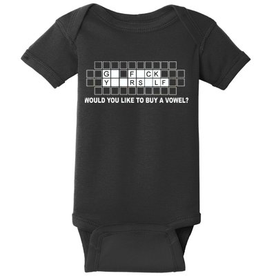 Buy A Vowel Go Fuck Yourself Funny Baby Bodysuit