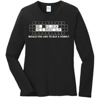 Buy A Vowel Go Fuck Yourself Funny Ladies Long Sleeve Shirt