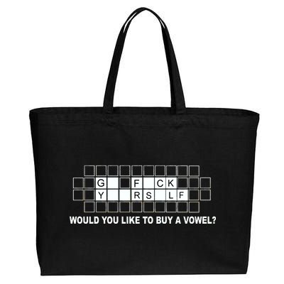 Buy A Vowel Go Fuck Yourself Funny Cotton Canvas Jumbo Tote