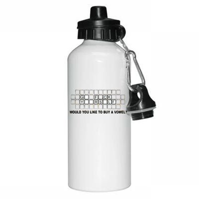 Buy A Vowel Go Fuck Yourself Funny Aluminum Water Bottle