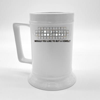 Buy A Vowel Go Fuck Yourself Funny Beer Stein