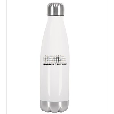 Buy A Vowel Go Fuck Yourself Funny Stainless Steel Insulated Water Bottle