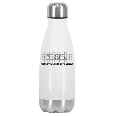 Buy A Vowel Go Fuck Yourself Funny Stainless Steel Insulated Water Bottle