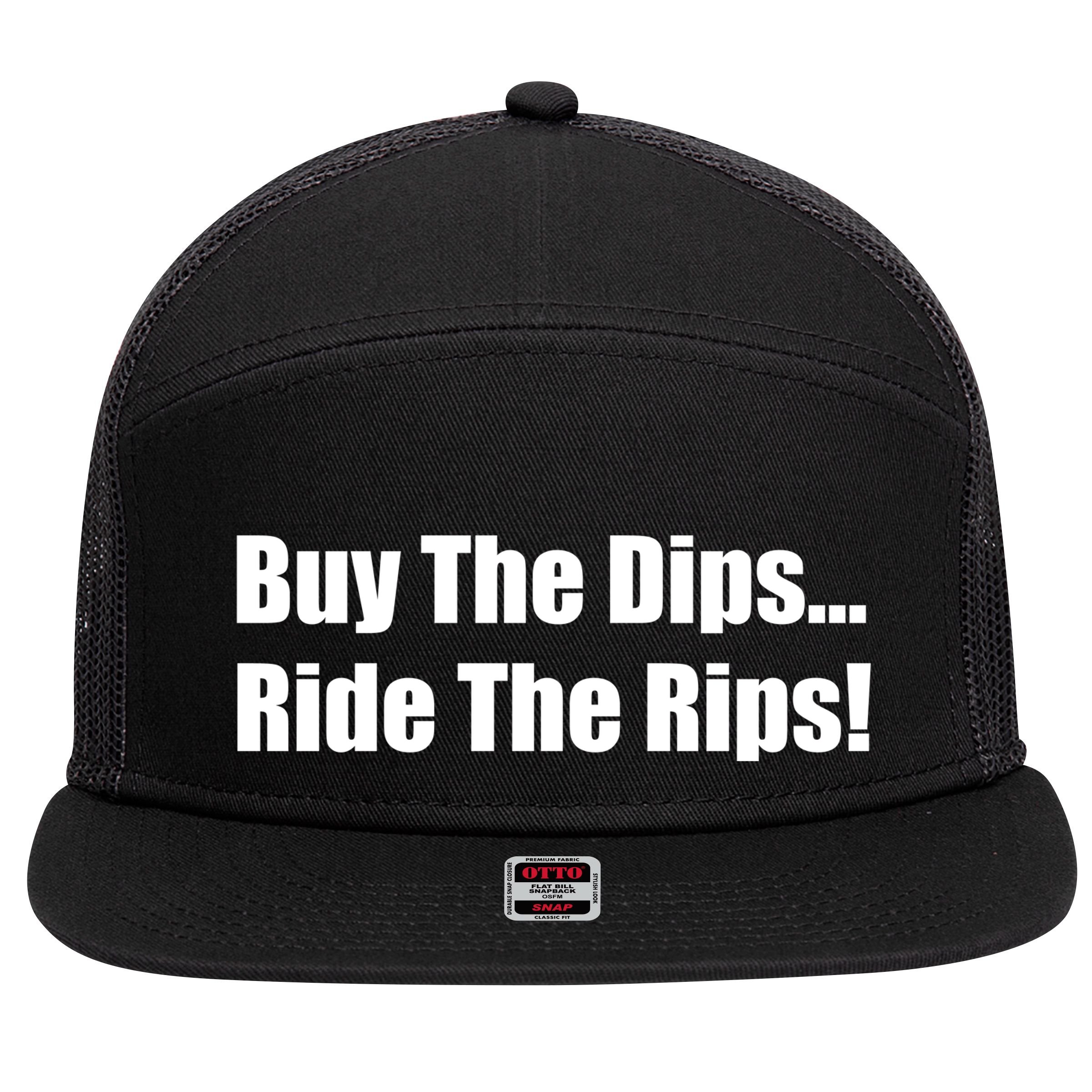 Buy The Dips Ride The Rips Stock 7 Panel Mesh Trucker Snapback Hat