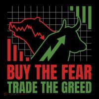 Buy The Fear Trade The Greed Drawstring Bag