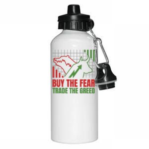 Buy The Fear Trade The Greed Aluminum Water Bottle