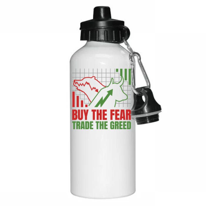 Buy The Fear Trade The Greed Aluminum Water Bottle