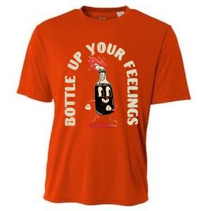 Bottle Up Your Feelings Funny Sarcastic Quote Gift Cooling Performance Crew T-Shirt