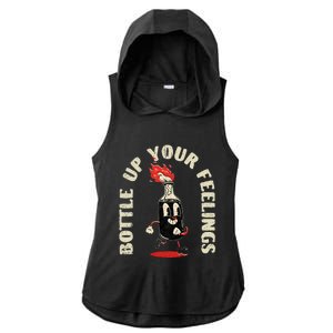 Bottle Up Your Feelings Ladies PosiCharge Tri-Blend Wicking Draft Hoodie Tank