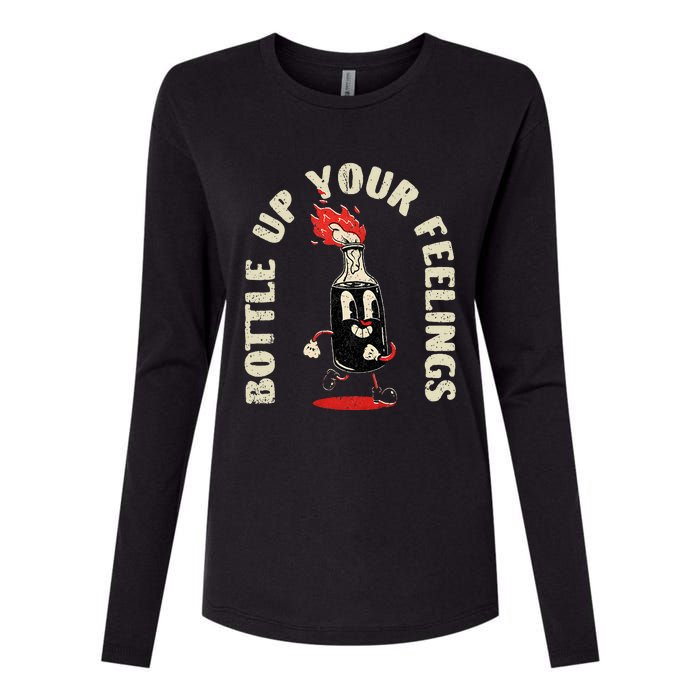 Bottle Up Your Feelings Womens Cotton Relaxed Long Sleeve T-Shirt