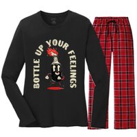 Bottle Up Your Feelings Women's Long Sleeve Flannel Pajama Set 