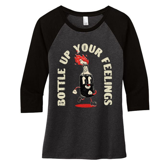 Bottle Up Your Feelings Women's Tri-Blend 3/4-Sleeve Raglan Shirt