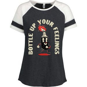 Bottle Up Your Feelings Enza Ladies Jersey Colorblock Tee