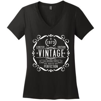 Birthday Vintage 1973 Women's V-Neck T-Shirt