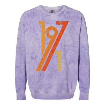 Birthday Vintage 70s Style 1971 Colorblast Crewneck Sweatshirt