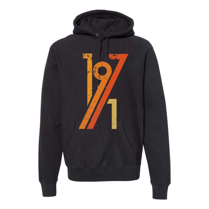 Birthday Vintage 70s Style 1971 Premium Hoodie