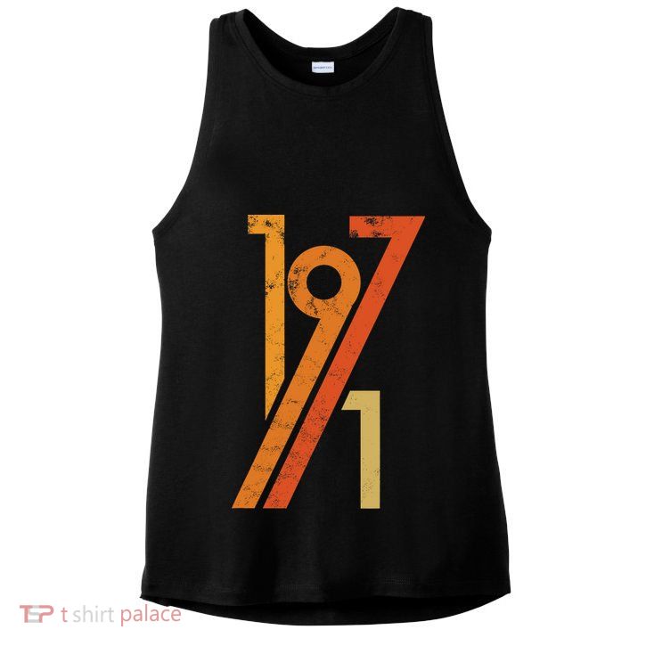 Birthday Vintage 70s Style 1971 Ladies PosiCharge Tri-Blend Wicking Tank