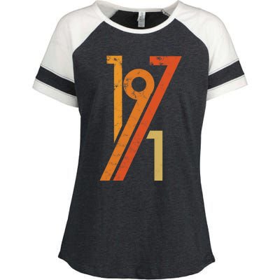 Birthday Vintage 70s Style 1971 Enza Ladies Jersey Colorblock Tee