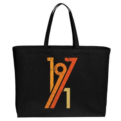 Birthday Vintage 70s Style 1971 Cotton Canvas Jumbo Tote