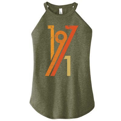 Birthday Vintage 70s Style 1971 Women's Perfect Tri Rocker Tank