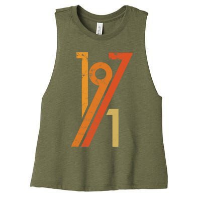 Birthday Vintage 70s Style 1971 Women's Racerback Cropped Tank