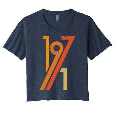 Birthday Vintage 70s Style 1971 Women's Crop Top Tee