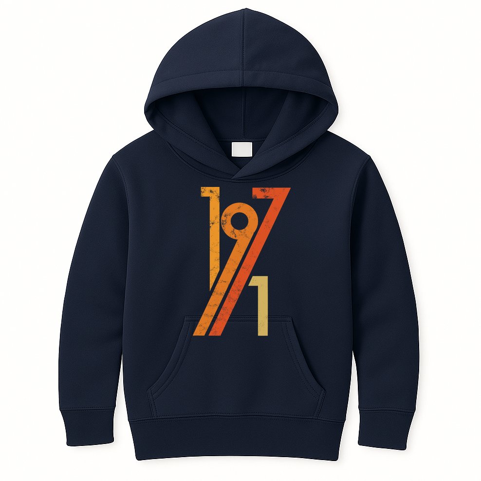 Birthday Vintage 70s Style 1971 Kids Hoodie