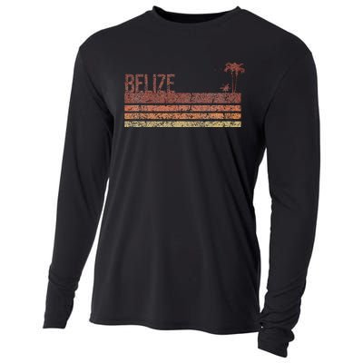 Belize Vintage 70s 80s Vacation Cooling Performance Long Sleeve Crew