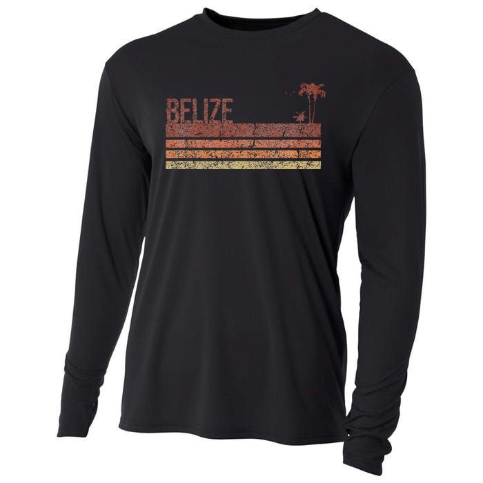 Belize Vintage 70s 80s Vacation Cooling Performance Long Sleeve Crew