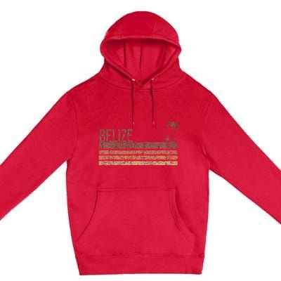 Belize Vintage 70s 80s Vacation Premium Pullover Hoodie