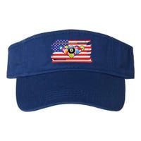 Billiards Vintage American Flag Cue Pool Billiard Player Gift Valucap Bio-Washed Visor