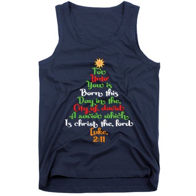 Bible Verse As Christmas Tree Tank Top