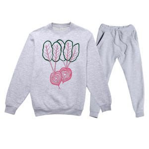 Beet Vegetable Premium Crewneck Sweatsuit Set