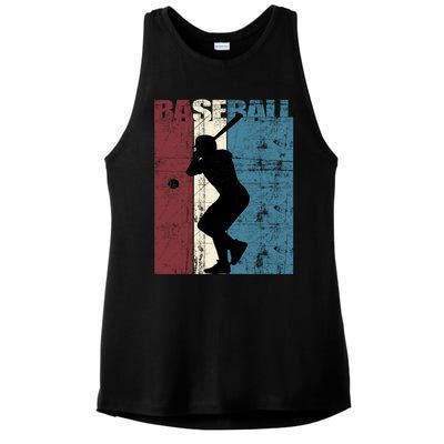 Baseball Vintage Baseball Player Distressed Gift Ladies PosiCharge Tri-Blend Wicking Tank