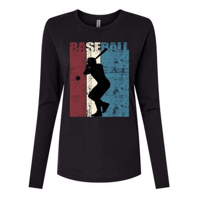 Baseball Vintage Baseball Player Distressed Gift Womens Cotton Relaxed Long Sleeve T-Shirt