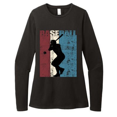 Baseball Vintage Baseball Player Distressed Gift Womens CVC Long Sleeve Shirt