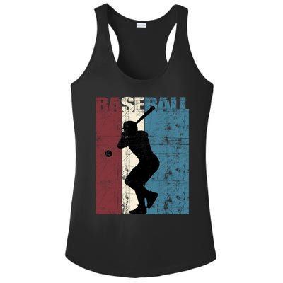 Baseball Vintage Baseball Player Distressed Gift Ladies PosiCharge Competitor Racerback Tank