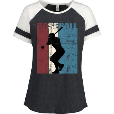 Baseball Vintage Baseball Player Distressed Gift Enza Ladies Jersey Colorblock Tee