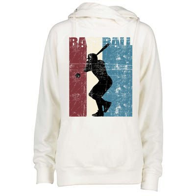 Baseball Vintage Baseball Player Distressed Gift Womens Funnel Neck Pullover Hood