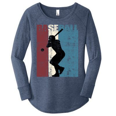 Baseball Vintage Baseball Player Distressed Gift Women's Perfect Tri Tunic Long Sleeve Shirt