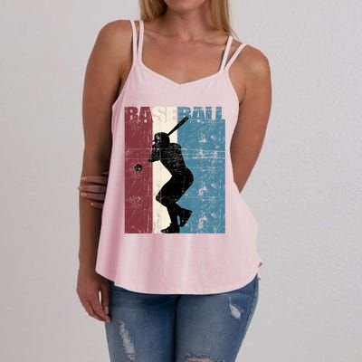 Baseball Vintage Baseball Player Distressed Gift Women's Strappy Tank