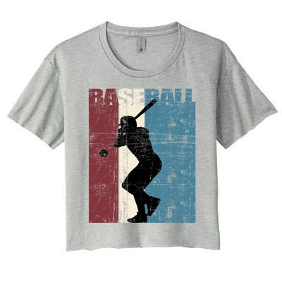 Baseball Vintage Baseball Player Distressed Gift Women's Crop Top Tee