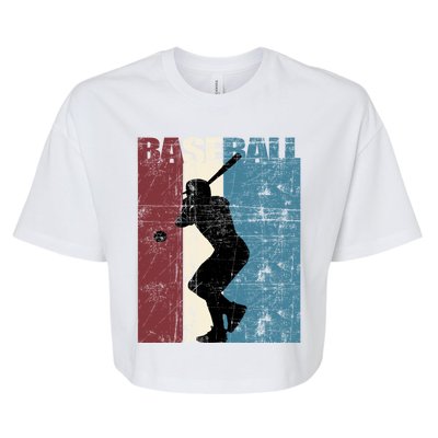 Baseball Vintage Baseball Player Distressed Gift Bella+Canvas Jersey Crop Tee