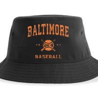 Baltimore Vintage Baseball Throwback Retro Design Sustainable Bucket Hat