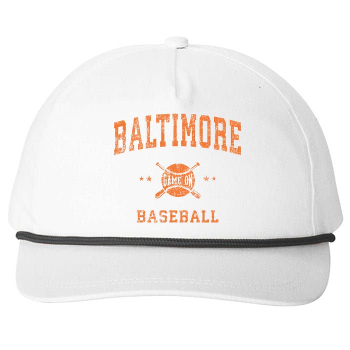 Baltimore Vintage Baseball Throwback Retro Design Snapback Five-Panel Rope Hat