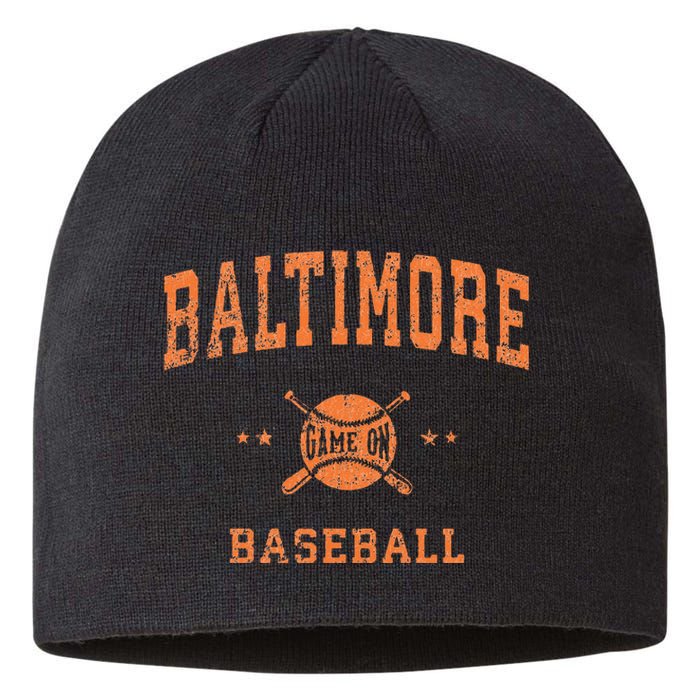 Baltimore Vintage Baseball Throwback Retro Design Sustainable Beanie