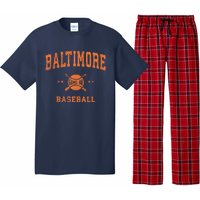 Baltimore Vintage Baseball Throwback Retro Design Pajama Set