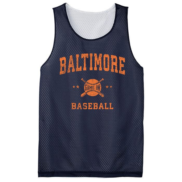 Baltimore Vintage Baseball Throwback Retro Design Mesh Reversible Basketball Jersey Tank