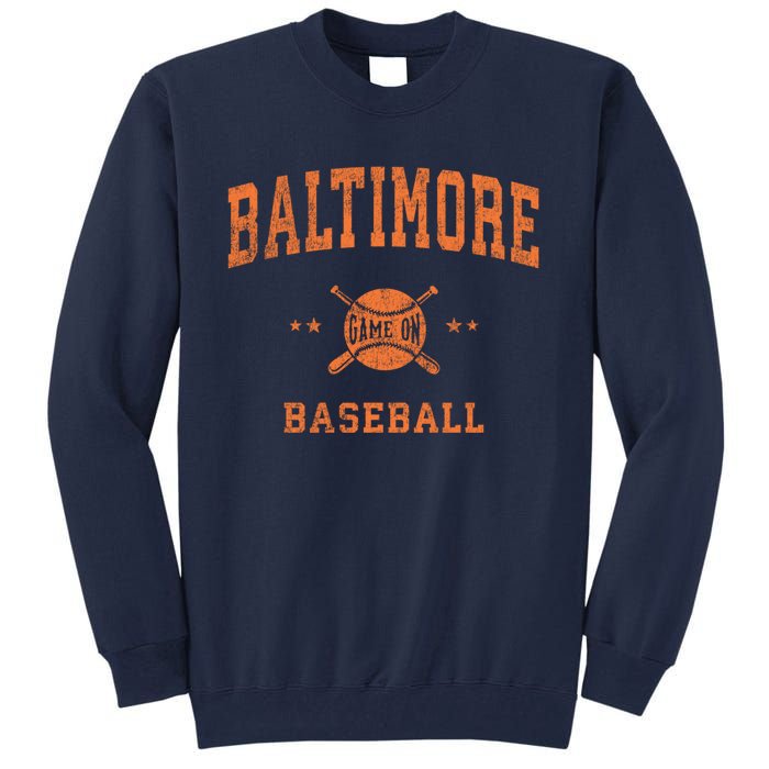 Baltimore Vintage Baseball Throwback Retro Design Tall Sweatshirt