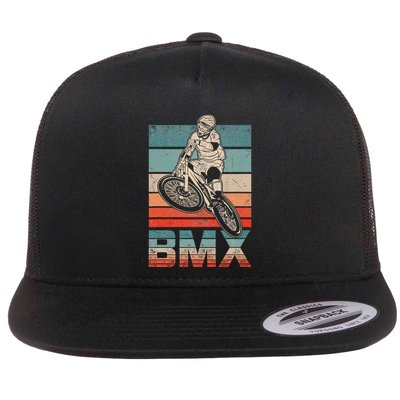Bmx Vintage Bike Fans Gift Bike Bmx Flatbill Hat